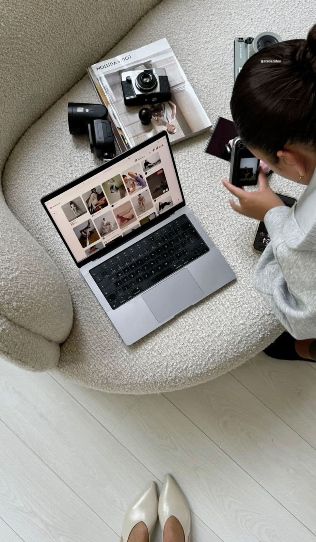 Content creator curating a social media feed